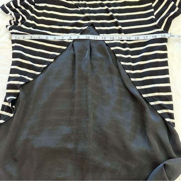 Bordeaux faux layered black and white stripe top size LG - Picture 6 of 6